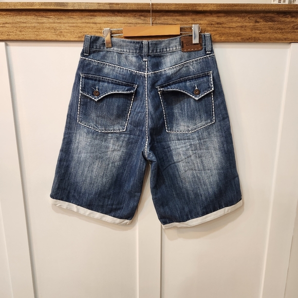 Vintage - Koman - Denim Shorts - Blue - White Stitching - Mens Size 34 -… - Picture 2 of 13
